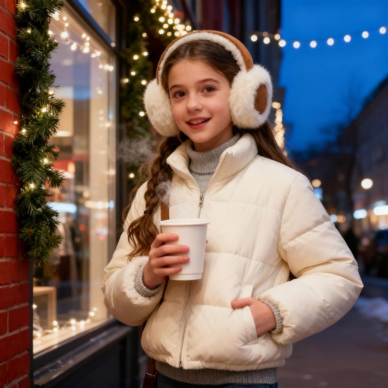 KDVOG Store Kids Winter Earmuffs Classic Foldable Warm Ear Muff Cute Furry Ear Warmers Cold Weather Plush Ear Covers for Boys Girls - Image 5